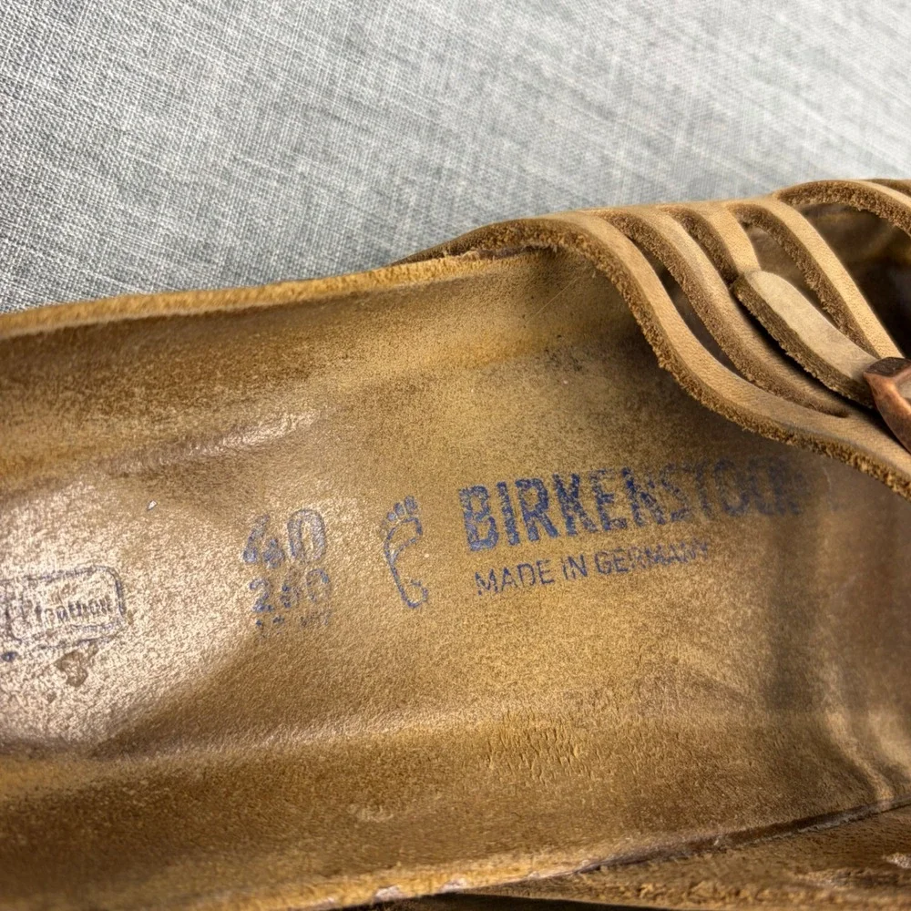 Birkenstock Granby Sandals Women Size 9 Brown Tobacco Nubuck Leather Multi-Strap